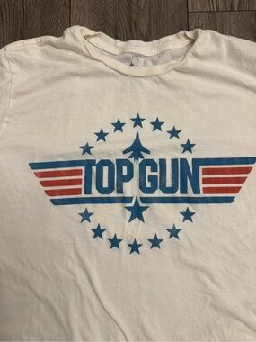 Top Gun Movie Theme White Graphic T-Shirt Size: XL Men’s